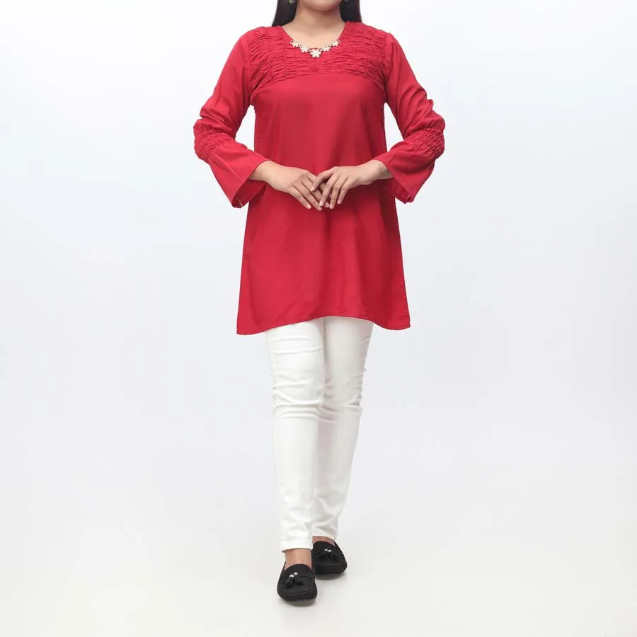 1PC- Solid Georget Chiffon Shirt PW9023