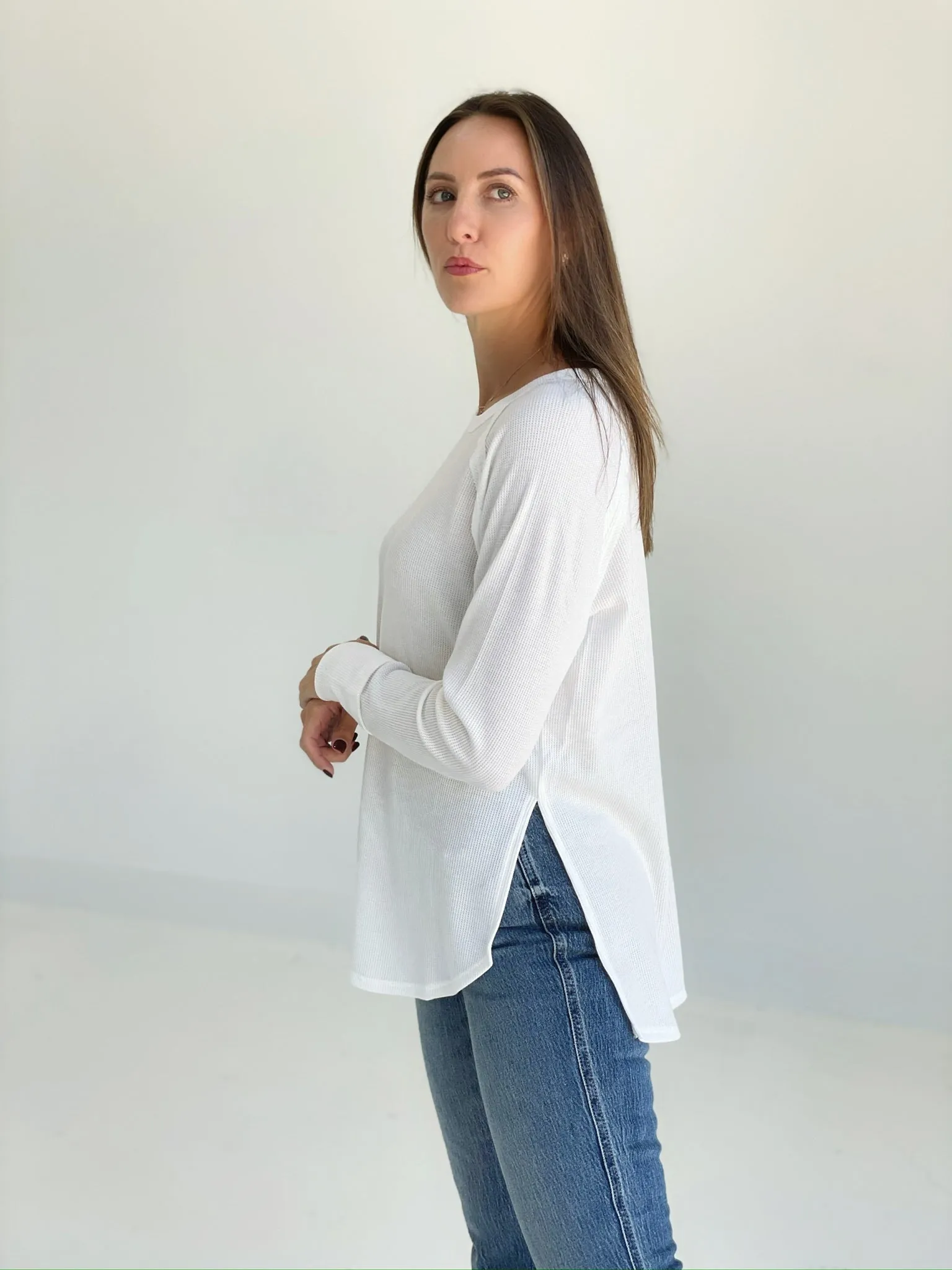 Baby Waffle Top - Off White