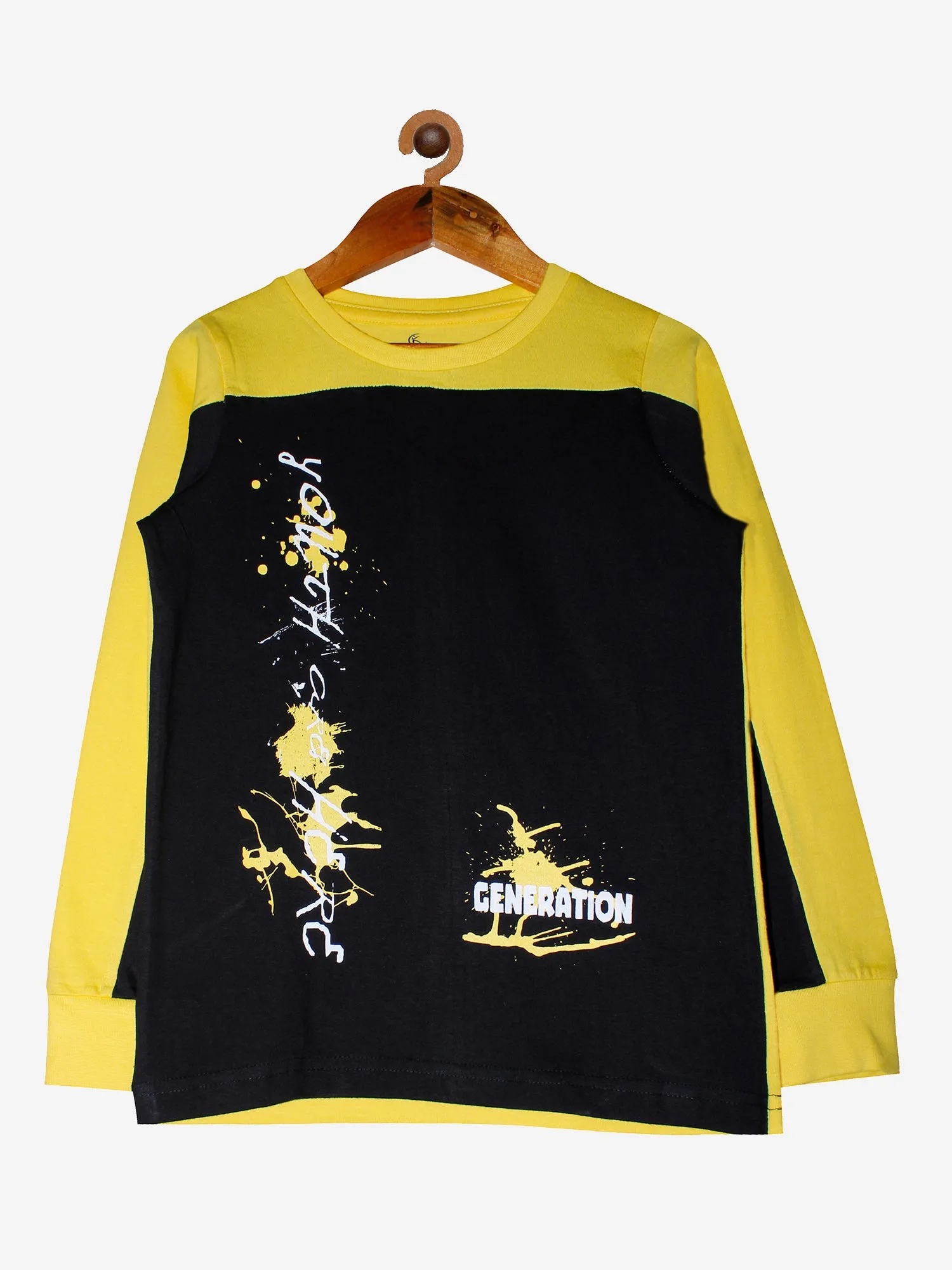 Boys Cotton T-shirt with Shoulder Panel