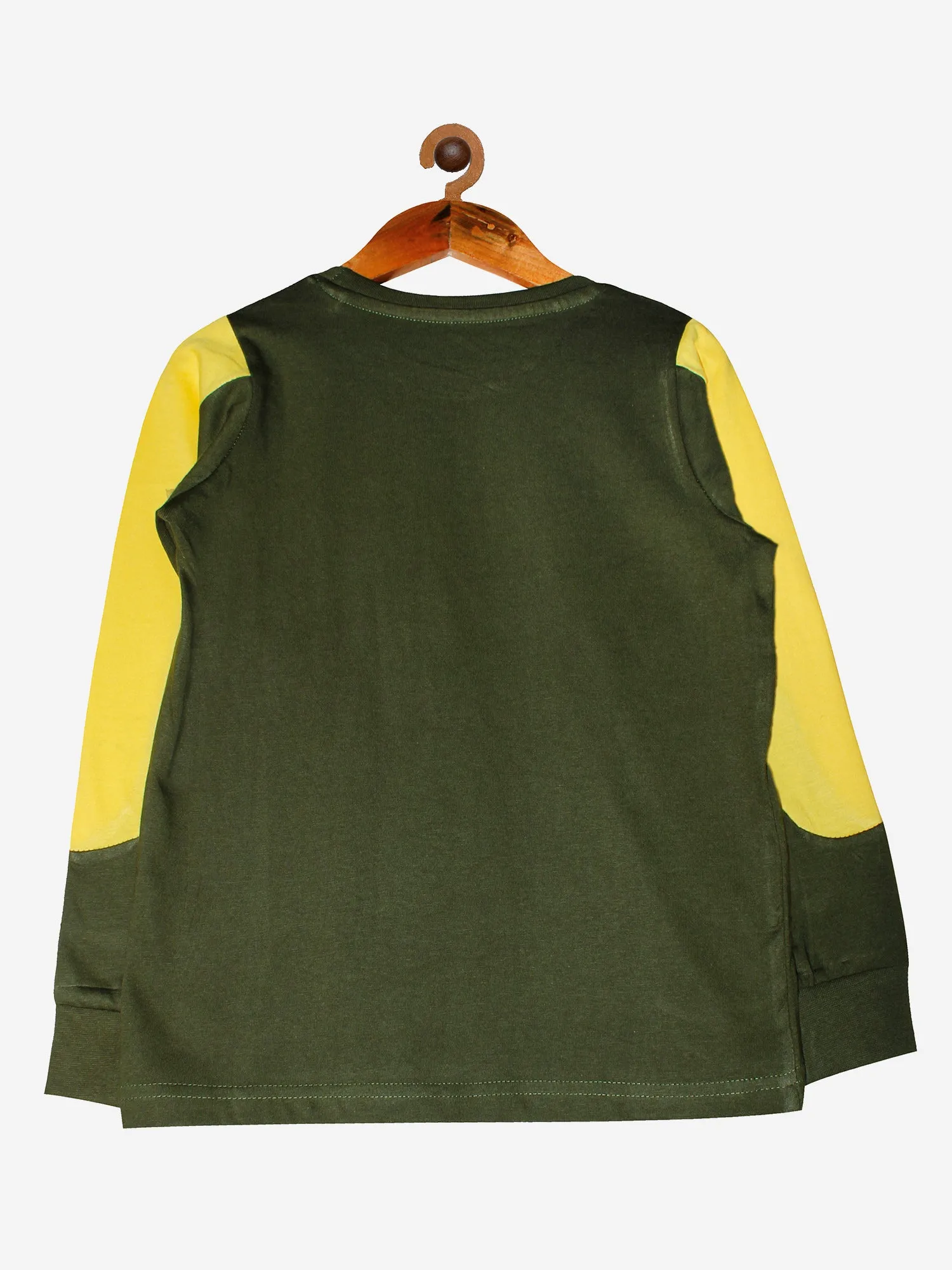 Boys Cotton T-shirt with Shoulder Panel