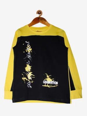 Boys Cotton T-shirt with Shoulder Panel