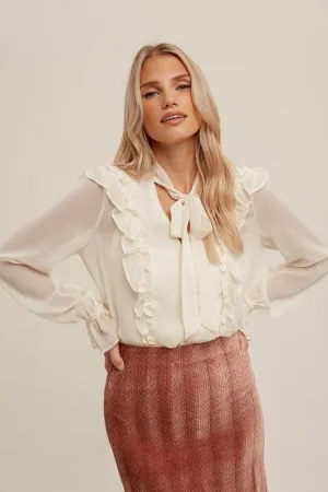 Chiffon Ruffle Blouse Style 1707