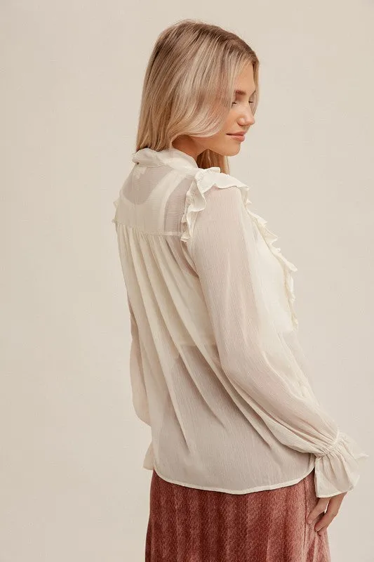 Chiffon Ruffle Blouse Style 1707