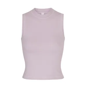 COTTON JERSEY MOCK NECK TANK | IRIS MICA