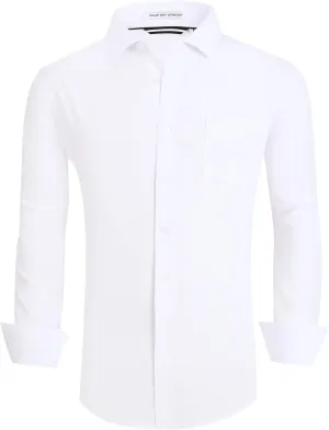 Damipow Mens Slim Fit Dress Shirts Long Sleeve Button Down Cotton Casual Business Shirt