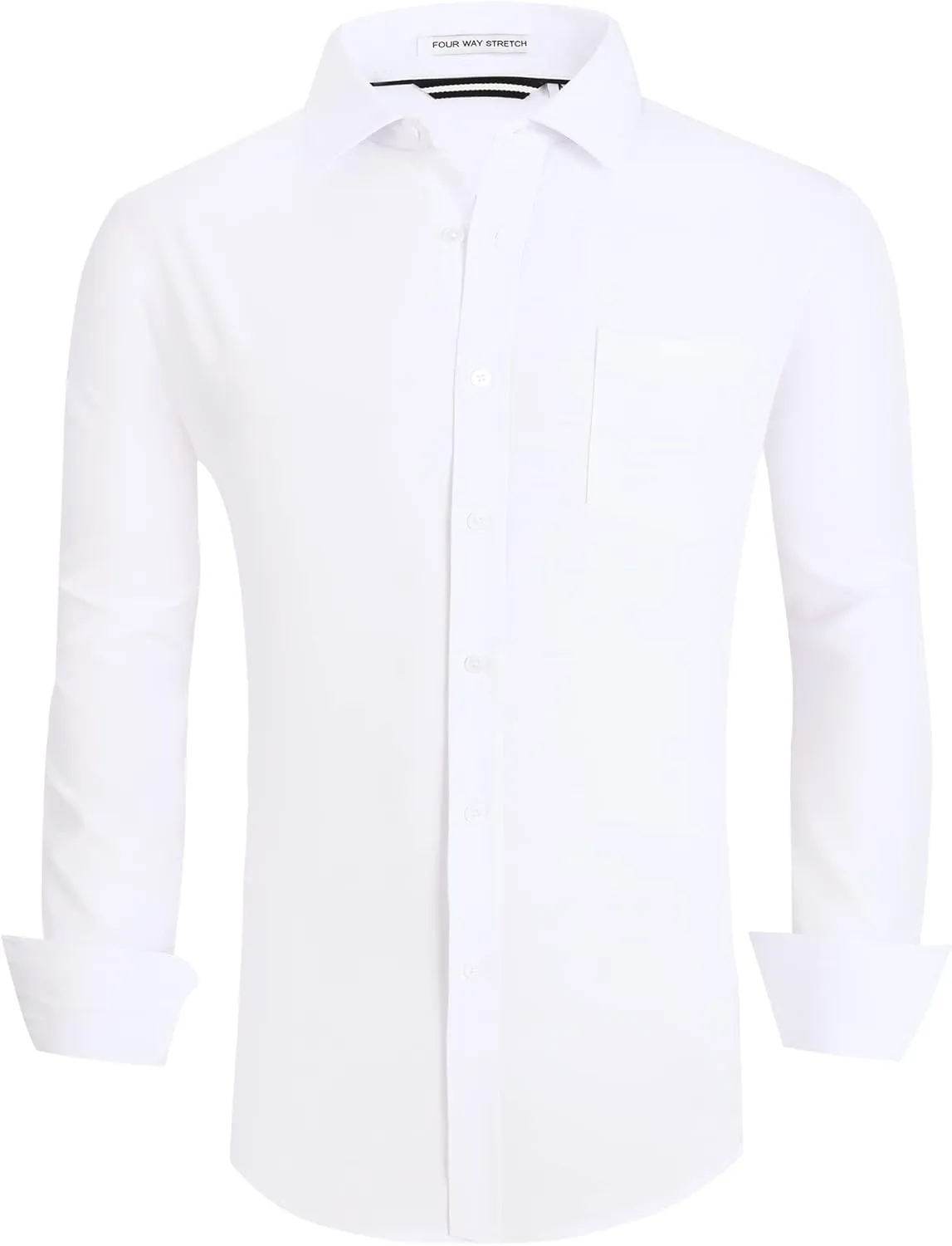 Damipow Mens Slim Fit Dress Shirts Long Sleeve Button Down Cotton Casual Business Shirt