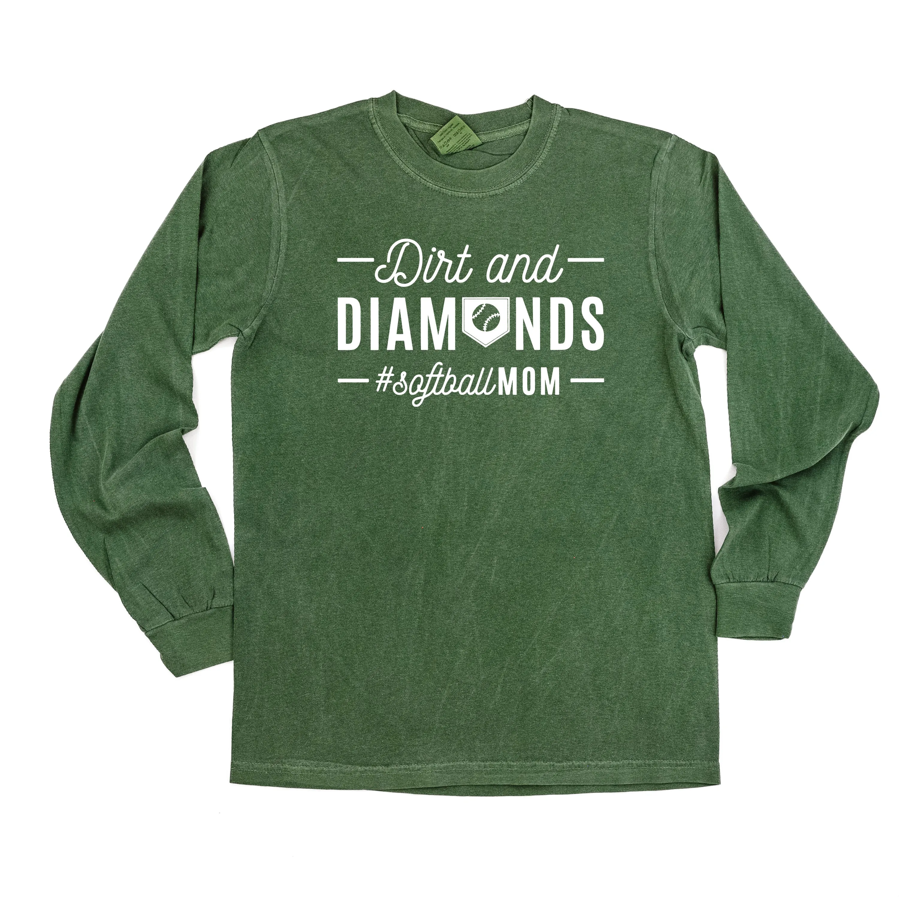 Dirt and Diamonds - Softball Mom - LONG SLEEVE COMFORT COLORS TEE