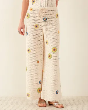 Elia Pearl Flower Crochet Pant