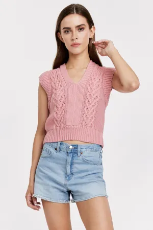 EMBERLY SWEATER VEST SOFT CHERRY
