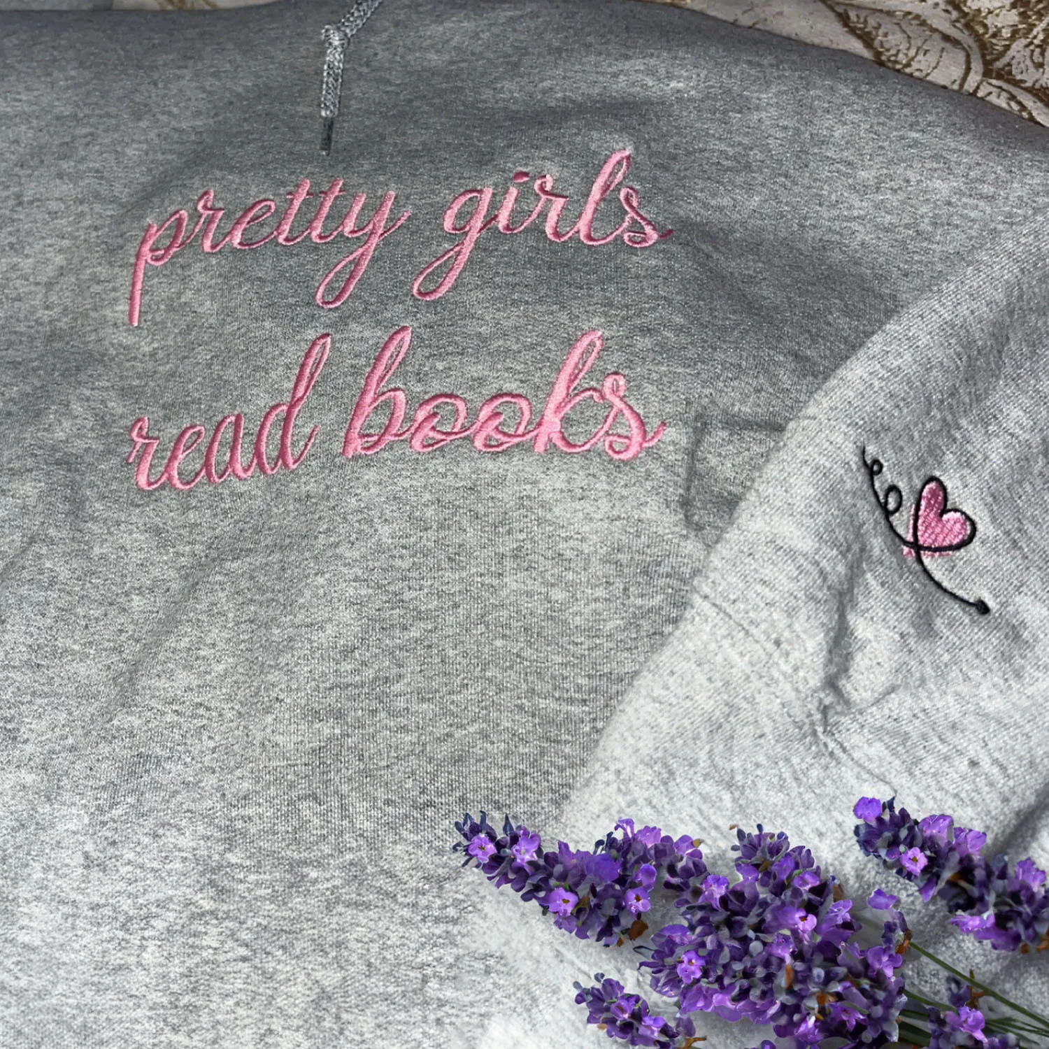Embroidered Hot Girl Read Books Sweatshirt, Gift for Book Lover