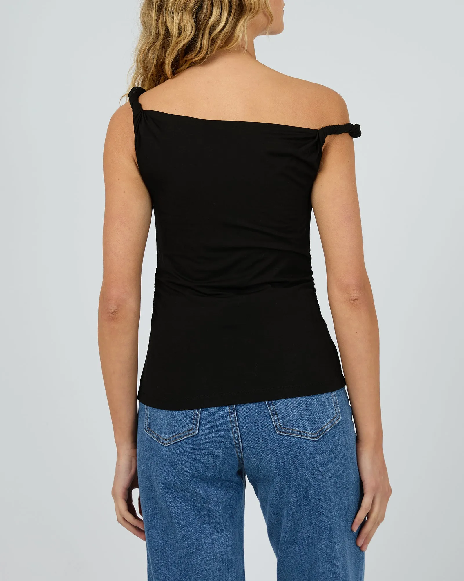 Evie Twist Tank Black