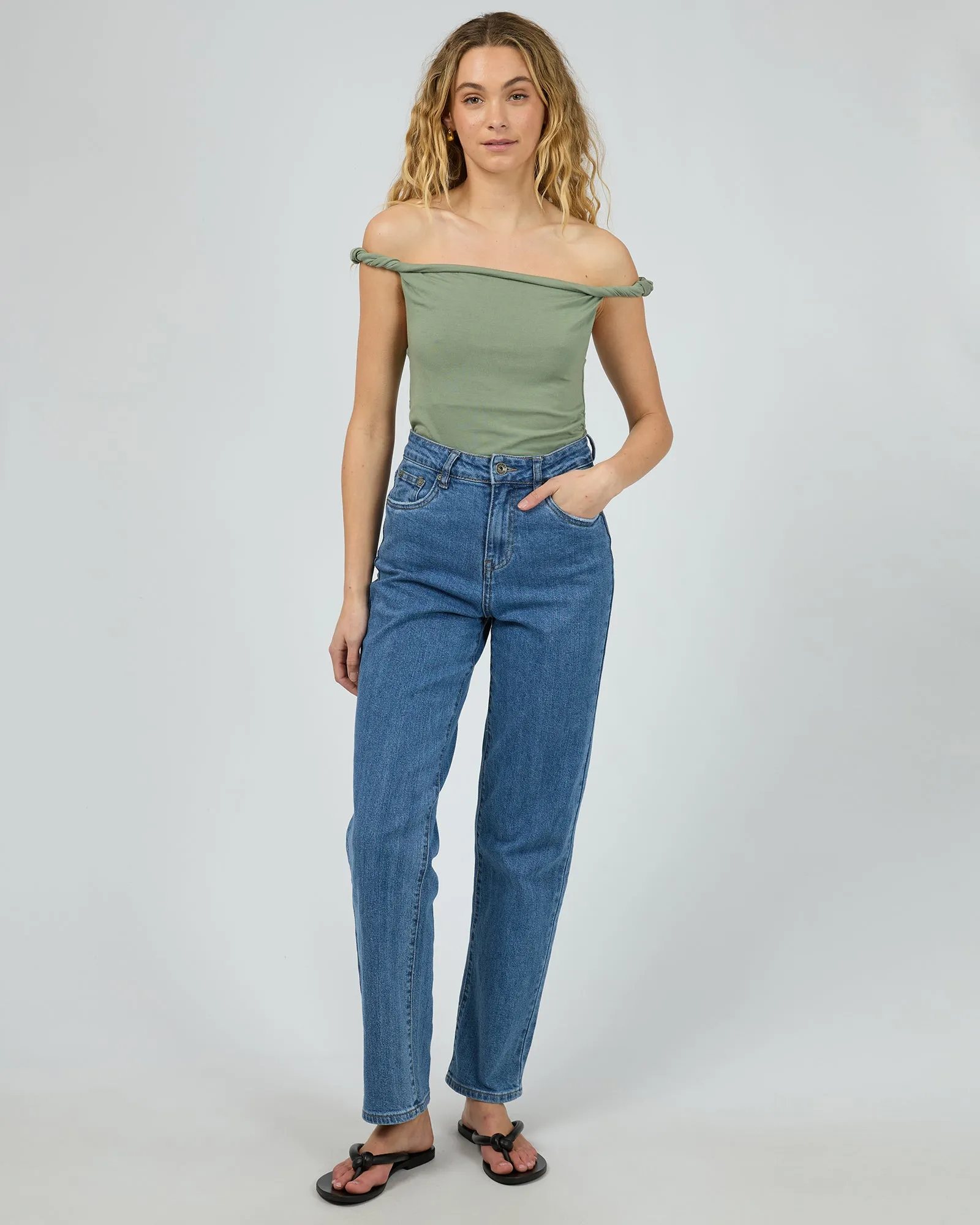 Evie Twist Tank Khaki