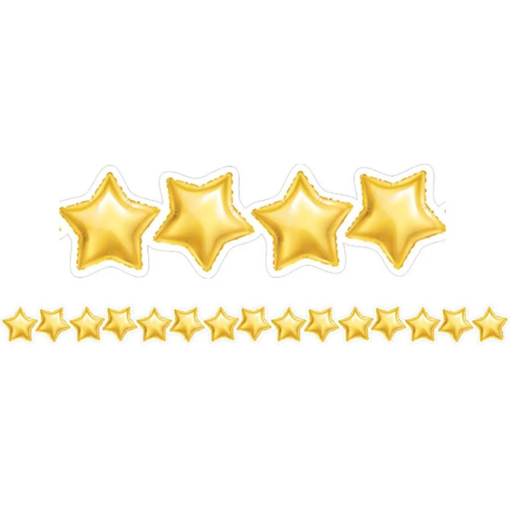 Gold Mylar Balloon Stars Border