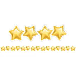 Gold Mylar Balloon Stars Border