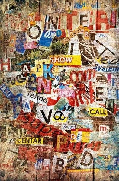 Grunge Typo Wall Mural