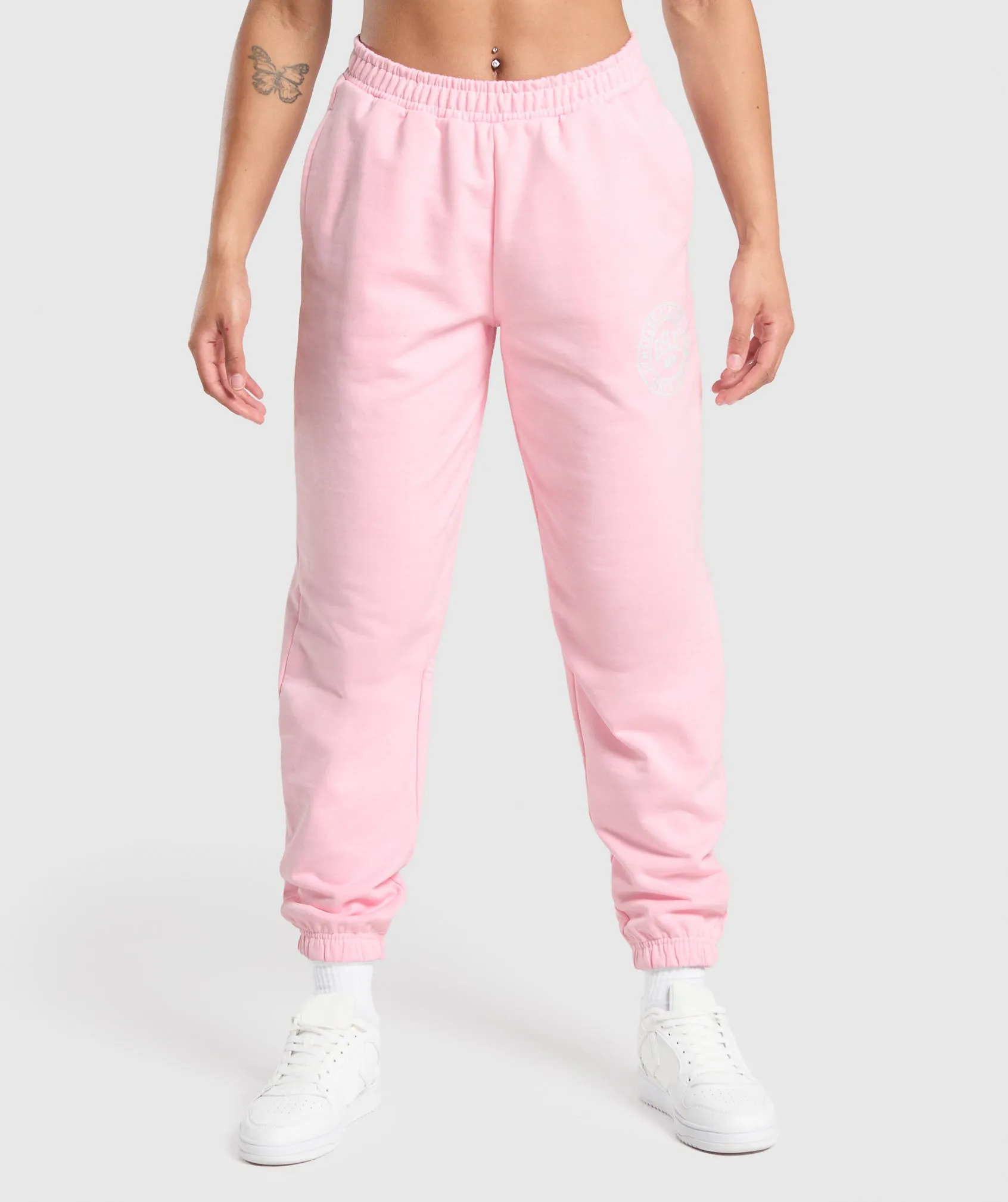 Gymshark GSLC Weight Graphic Pants - Dolly Pink