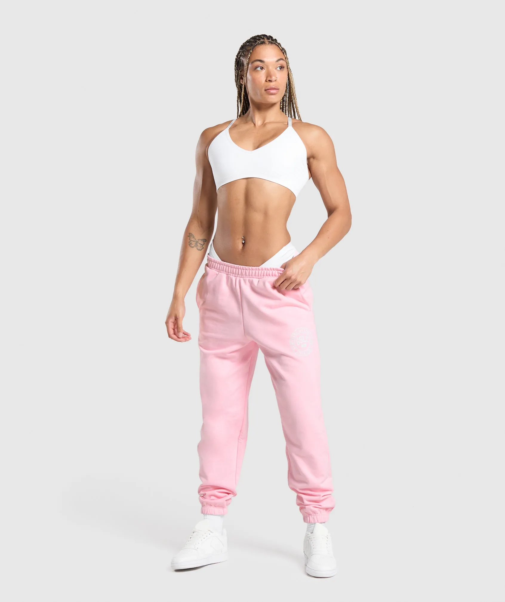 Gymshark GSLC Weight Graphic Pants - Dolly Pink
