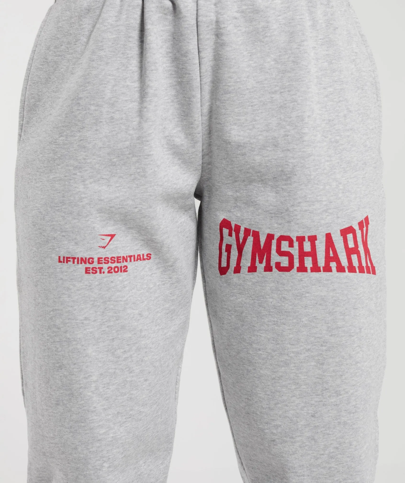 Gymshark Lifting Essentials Graphic Joggers - Light Grey Core Marl