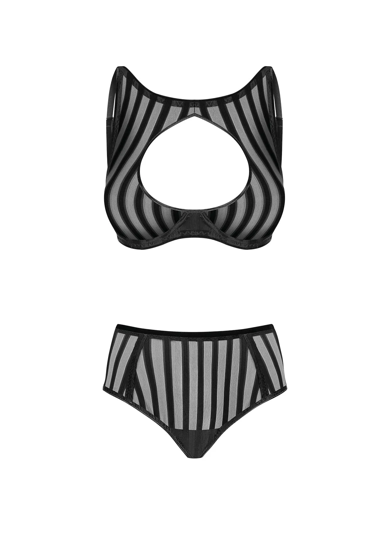 High neck underwired Bra and Full Brief