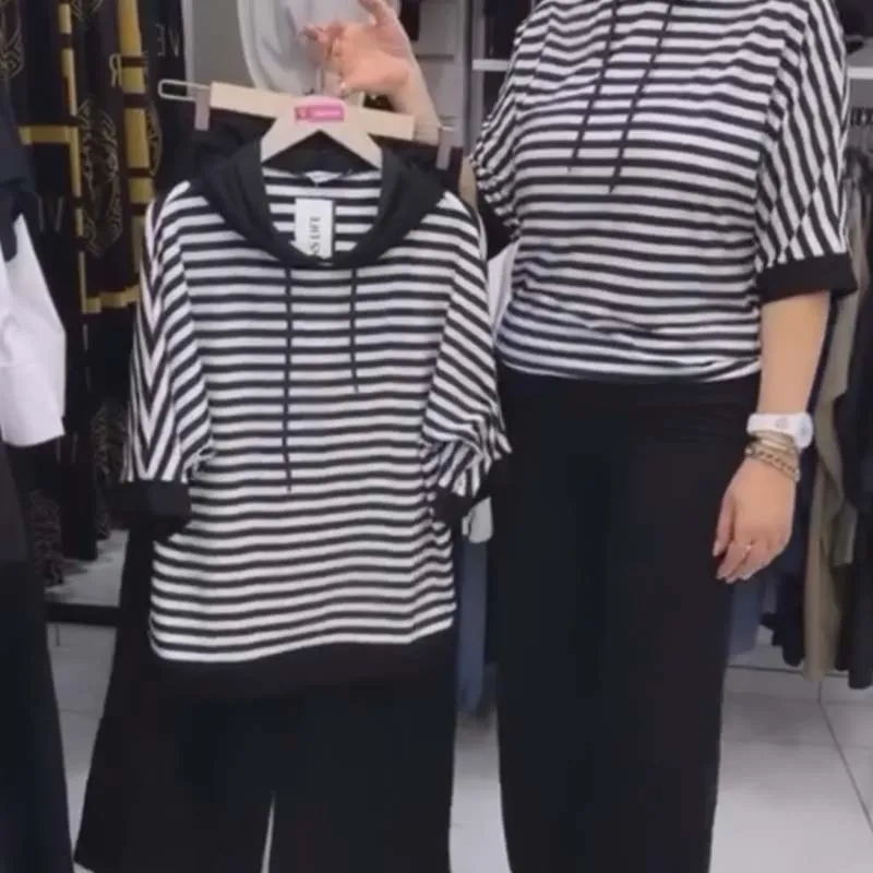 HOT SALE 2025Women's Striped Top & Solid Pants Set