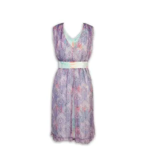 J. Peterman Women's Relaxed Fit Silk Chiffon Paisley Dress