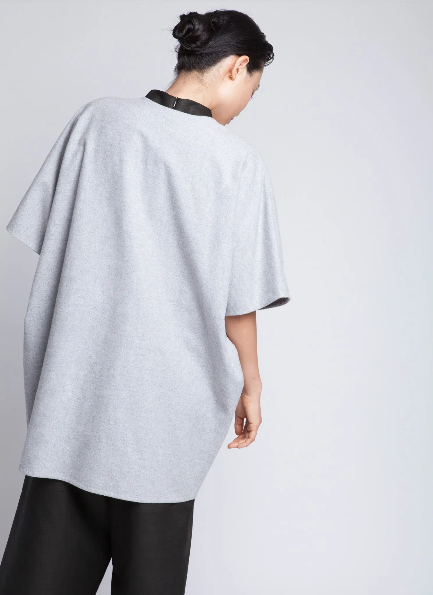 Light Grey Air Crab Button Dolman Cardigan