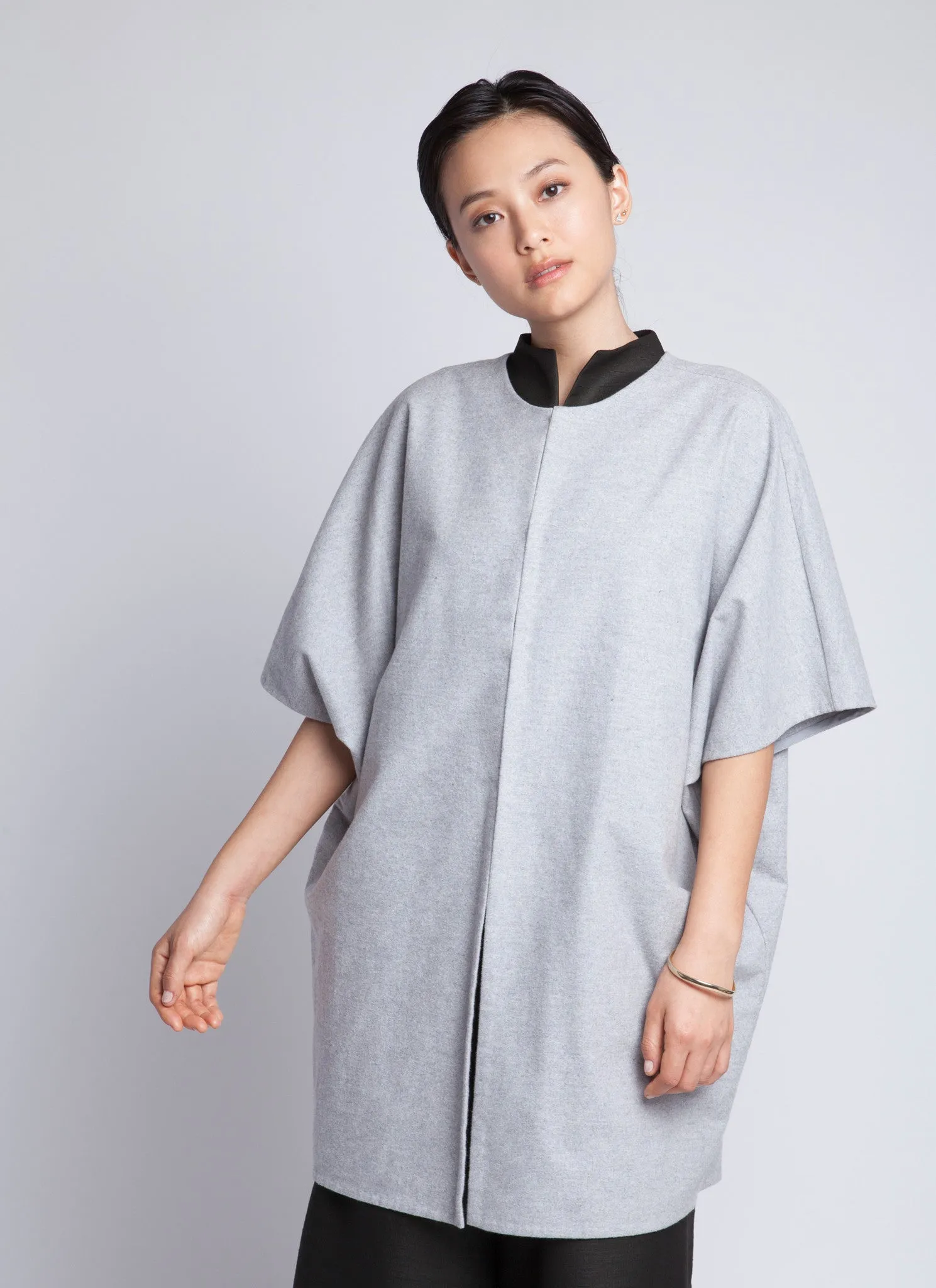 Light Grey Air Crab Button Dolman Cardigan