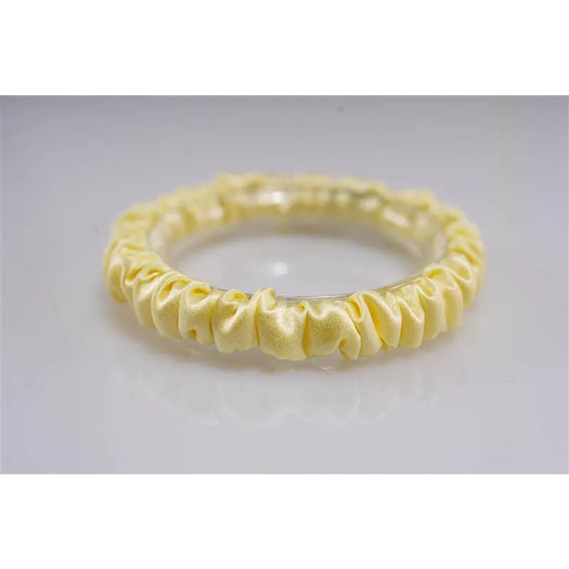 Light yellow silk scrunchies mini
