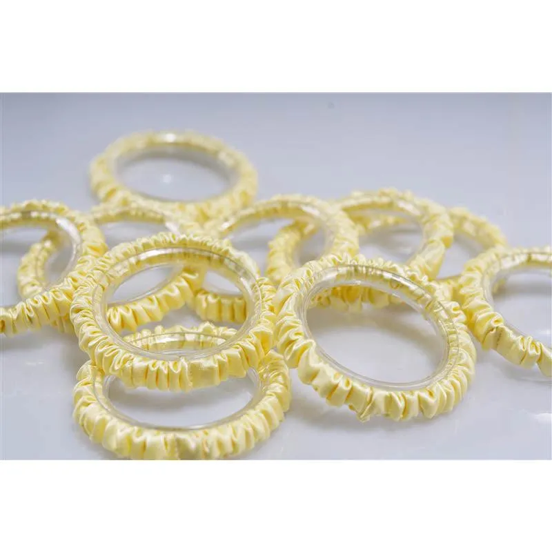 Light yellow silk scrunchies mini