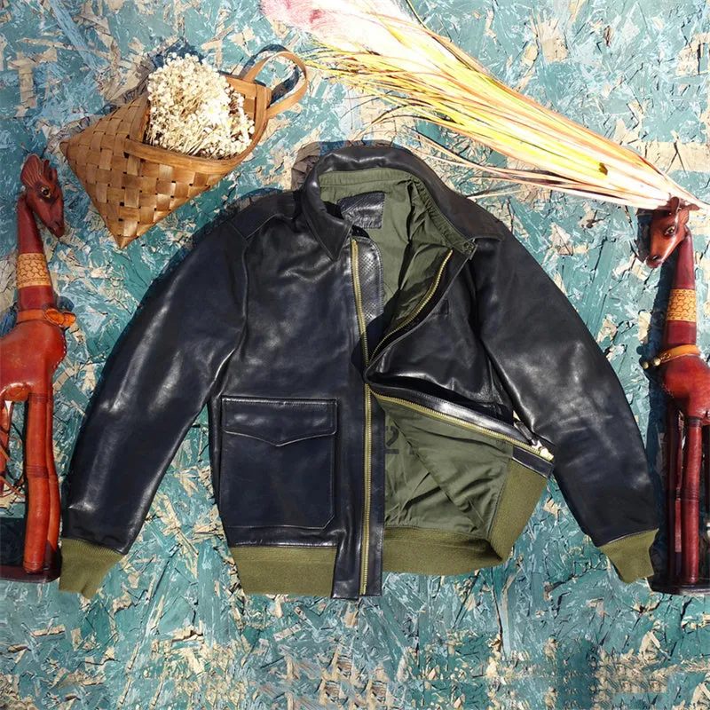 Men's Type A2 Flying Leather Jacket Cowhide