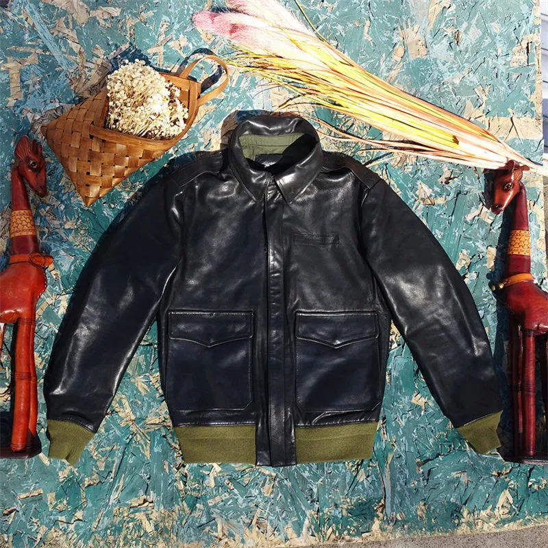 Men's Type A2 Flying Leather Jacket Cowhide