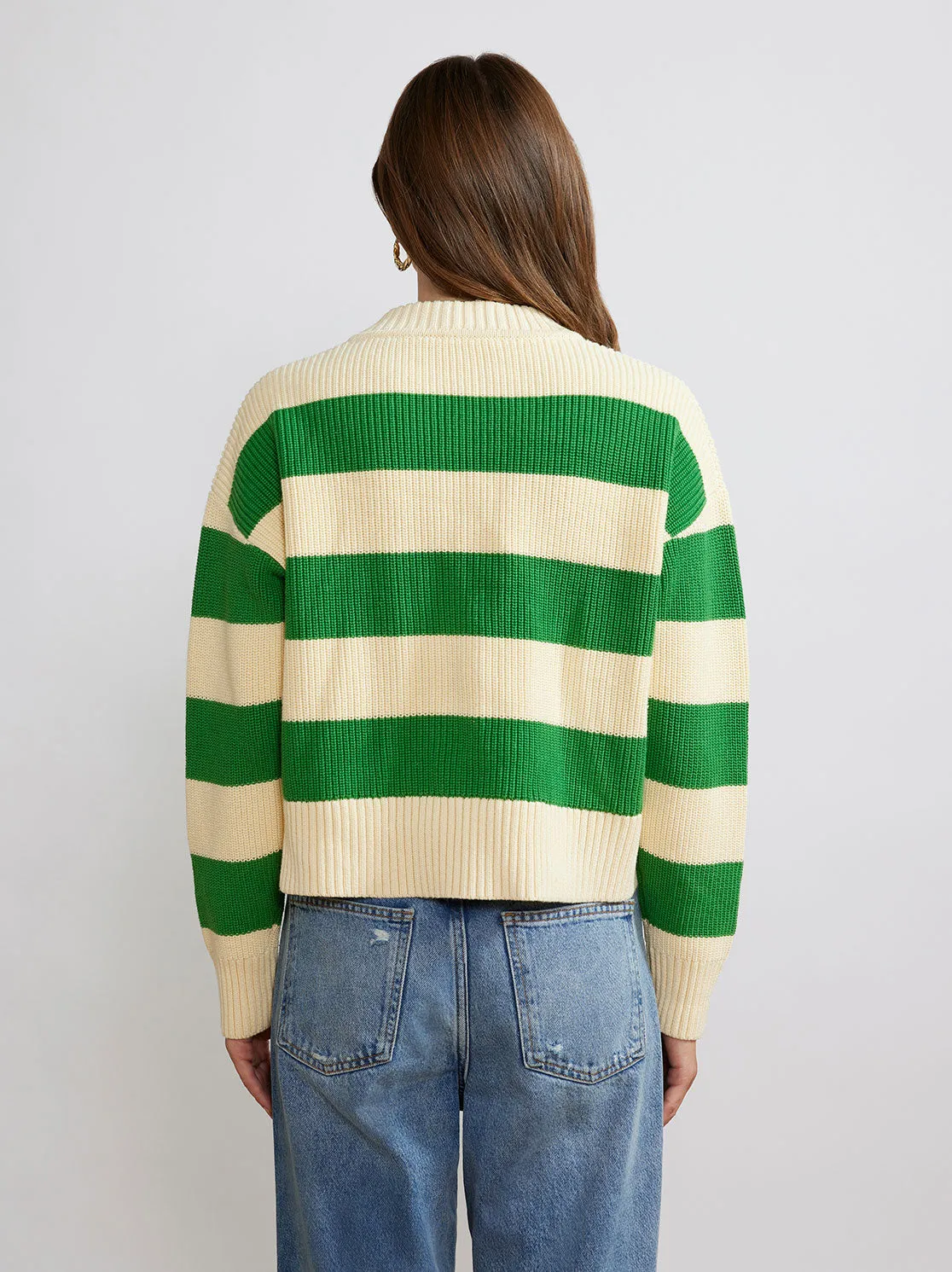 Mirabel Green Stripe Knit Sweater