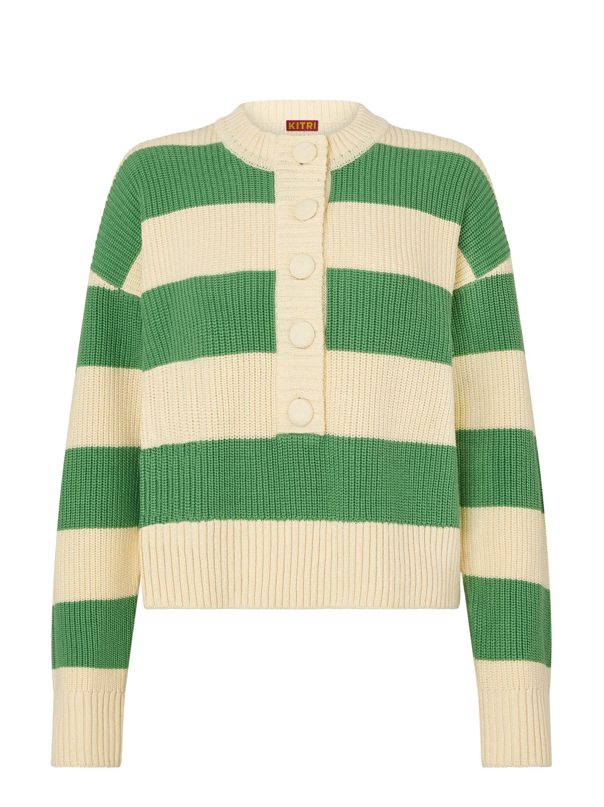 Mirabel Green Stripe Knit Sweater
