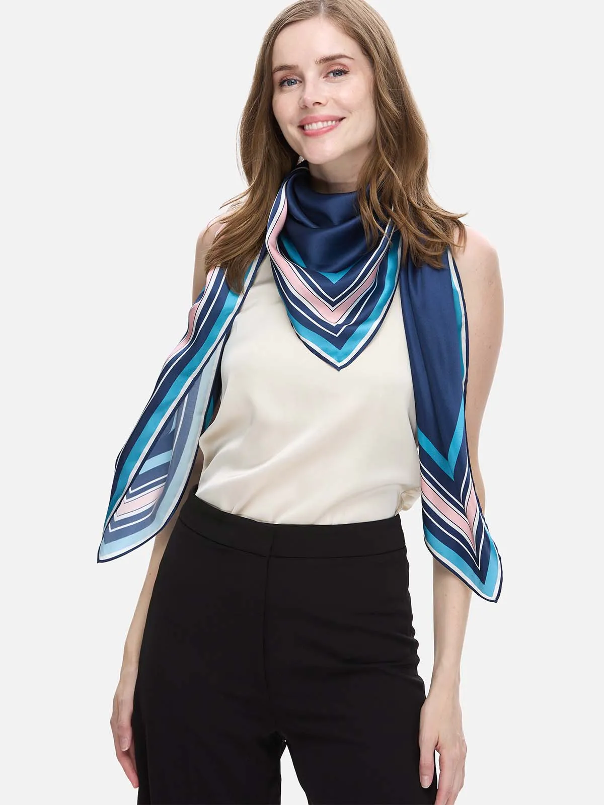 Navy Blue Silk Duo Wrap