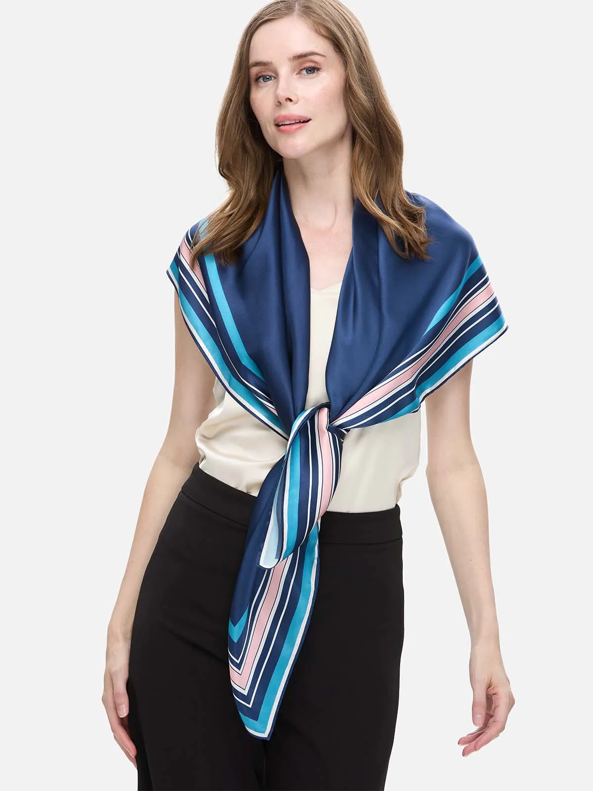 Navy Blue Silk Duo Wrap
