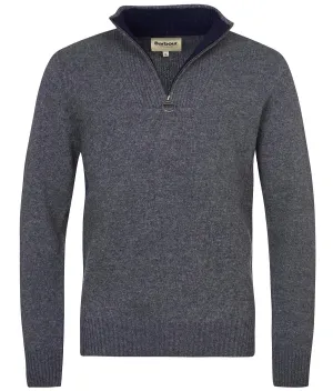 Nelson Essential Half-Zip Jumper in Storm Grey by Barbour
