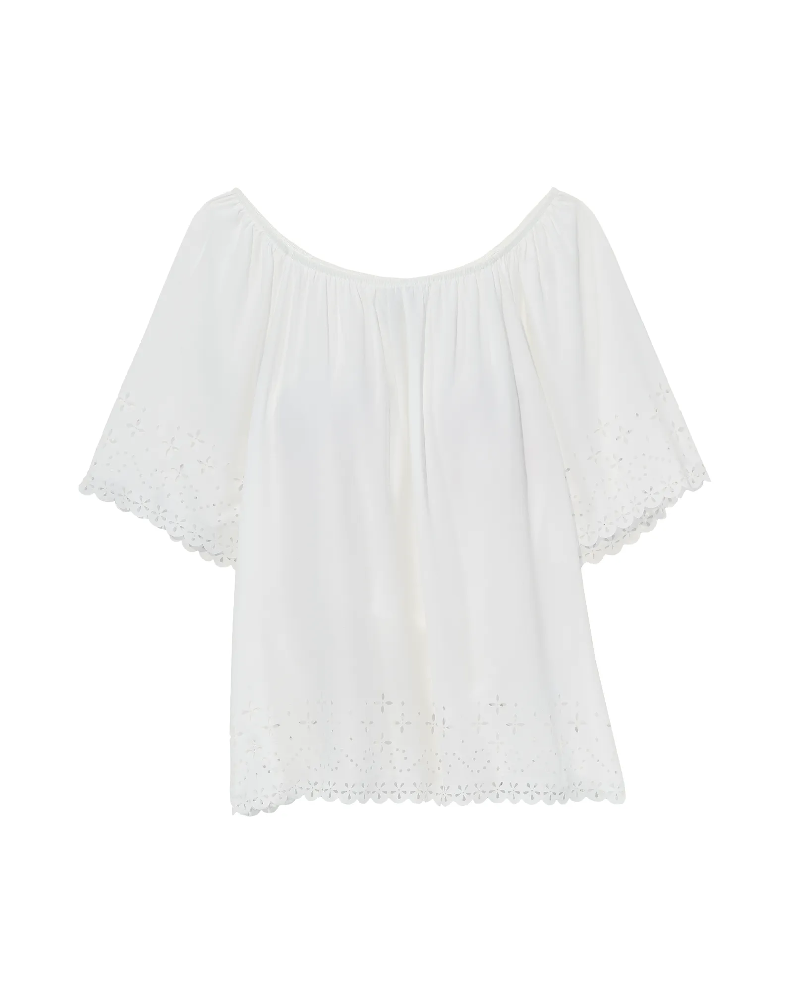 Noralee Off-the-Shoulder Top with Detailed Hem | White