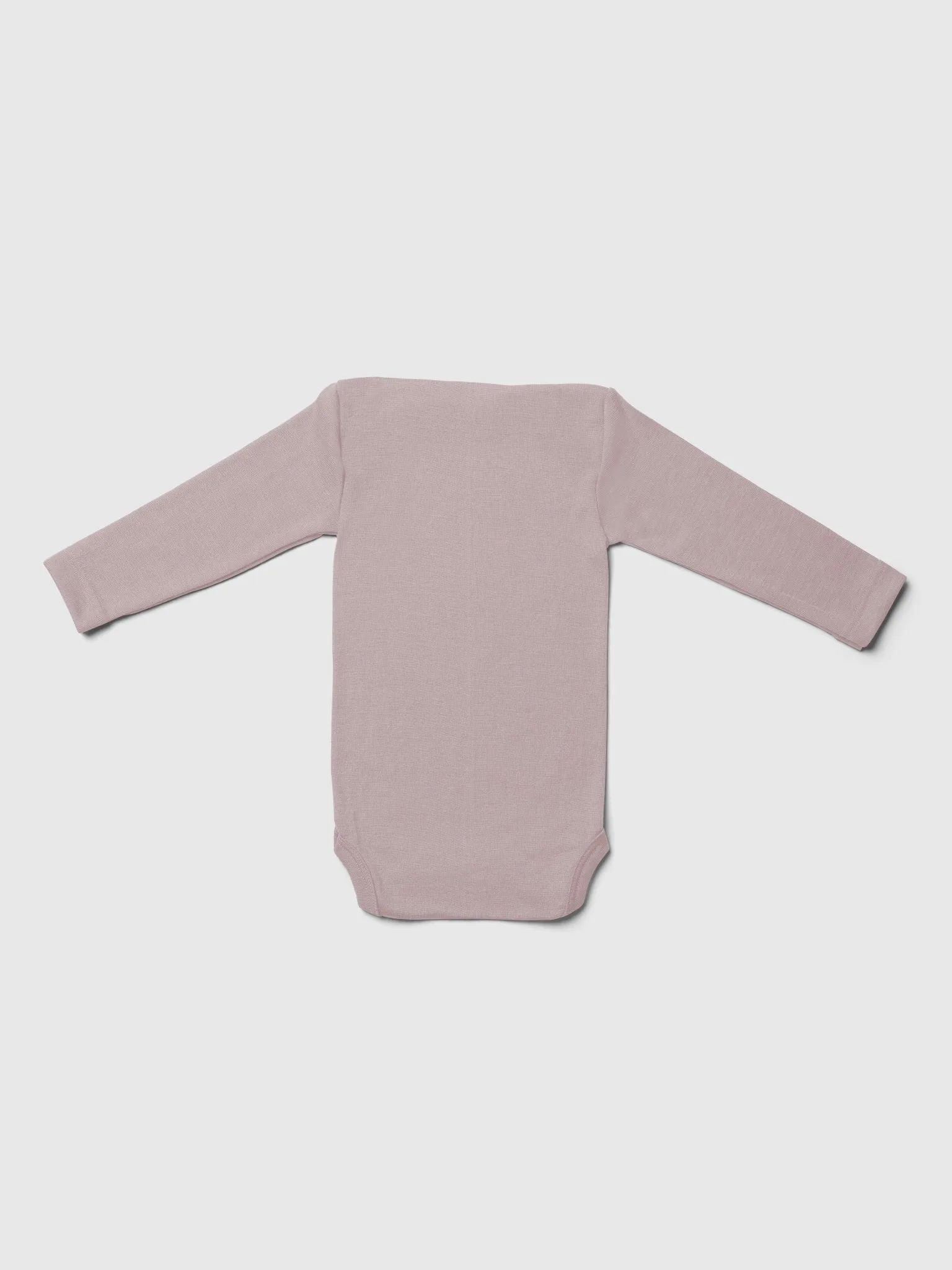 organic merino wool and silk long-sleeved onesie in dusty rose - baby/toddler