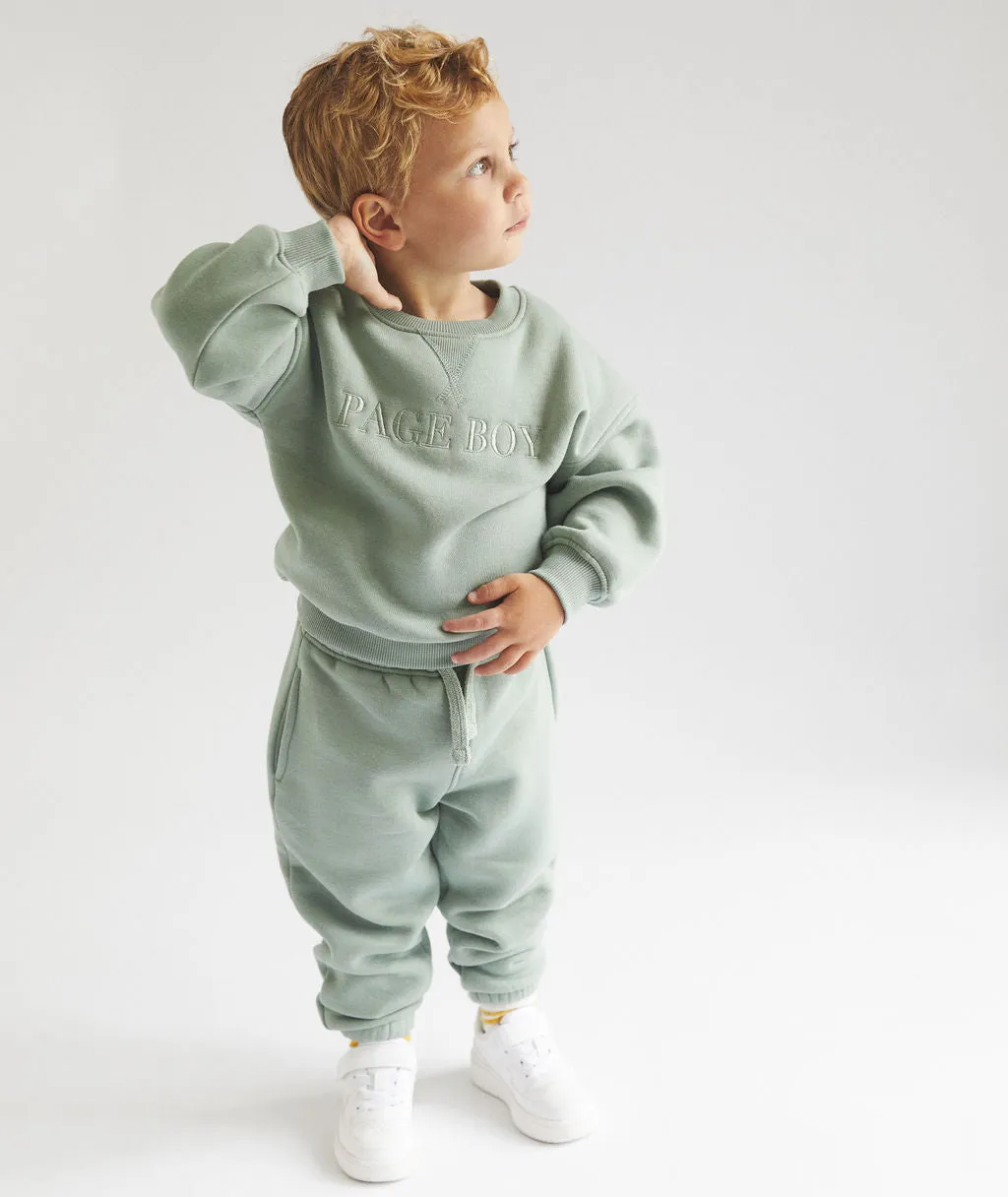 Page Boy Sweatshirt and Sweatpants Set - Infant - Sage