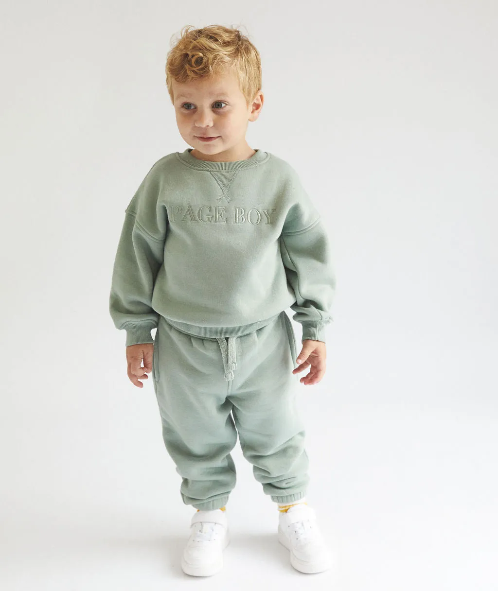 Page Boy Sweatshirt and Sweatpants Set - Infant - Sage