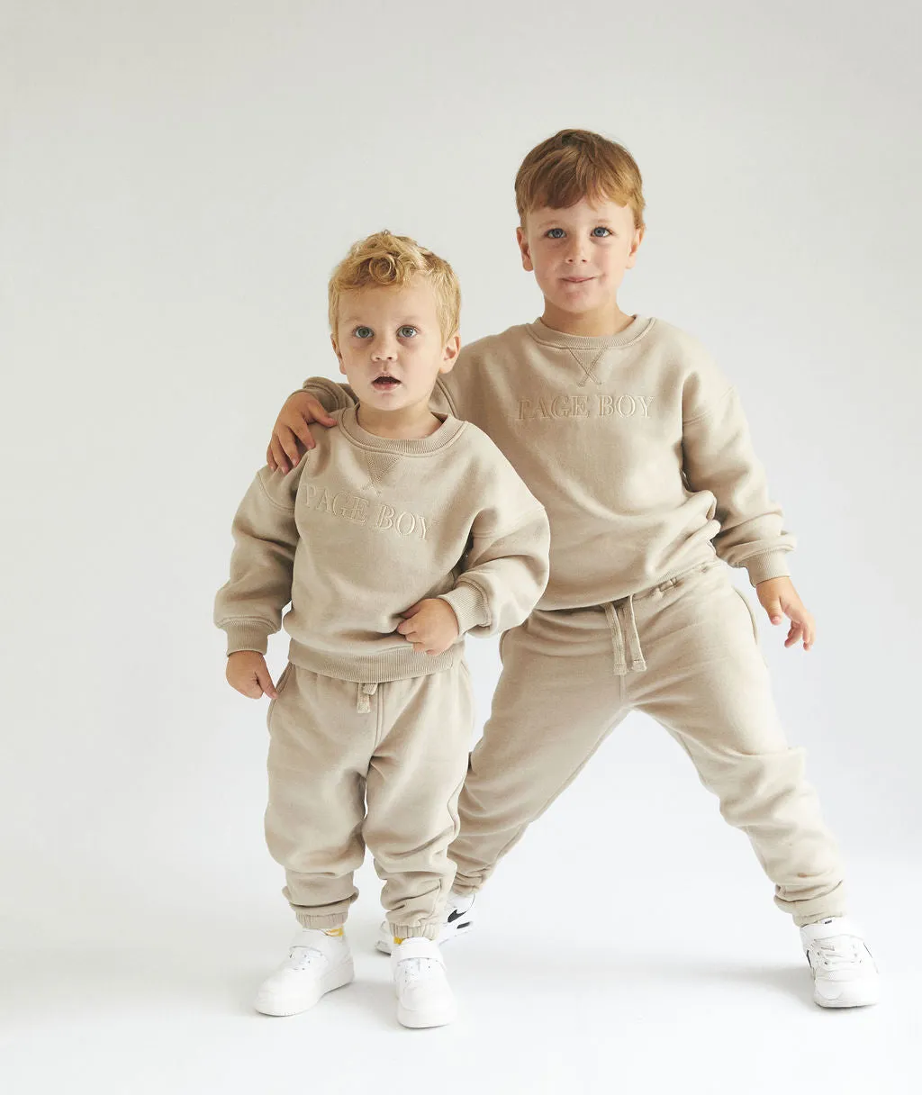 Page Boy Sweatshirt and Sweatpants Set - Infant - Stone