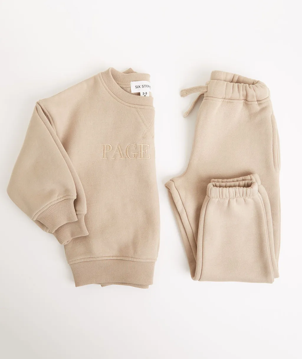 Page Boy Sweatshirt and Sweatpants Set - Infant - Stone