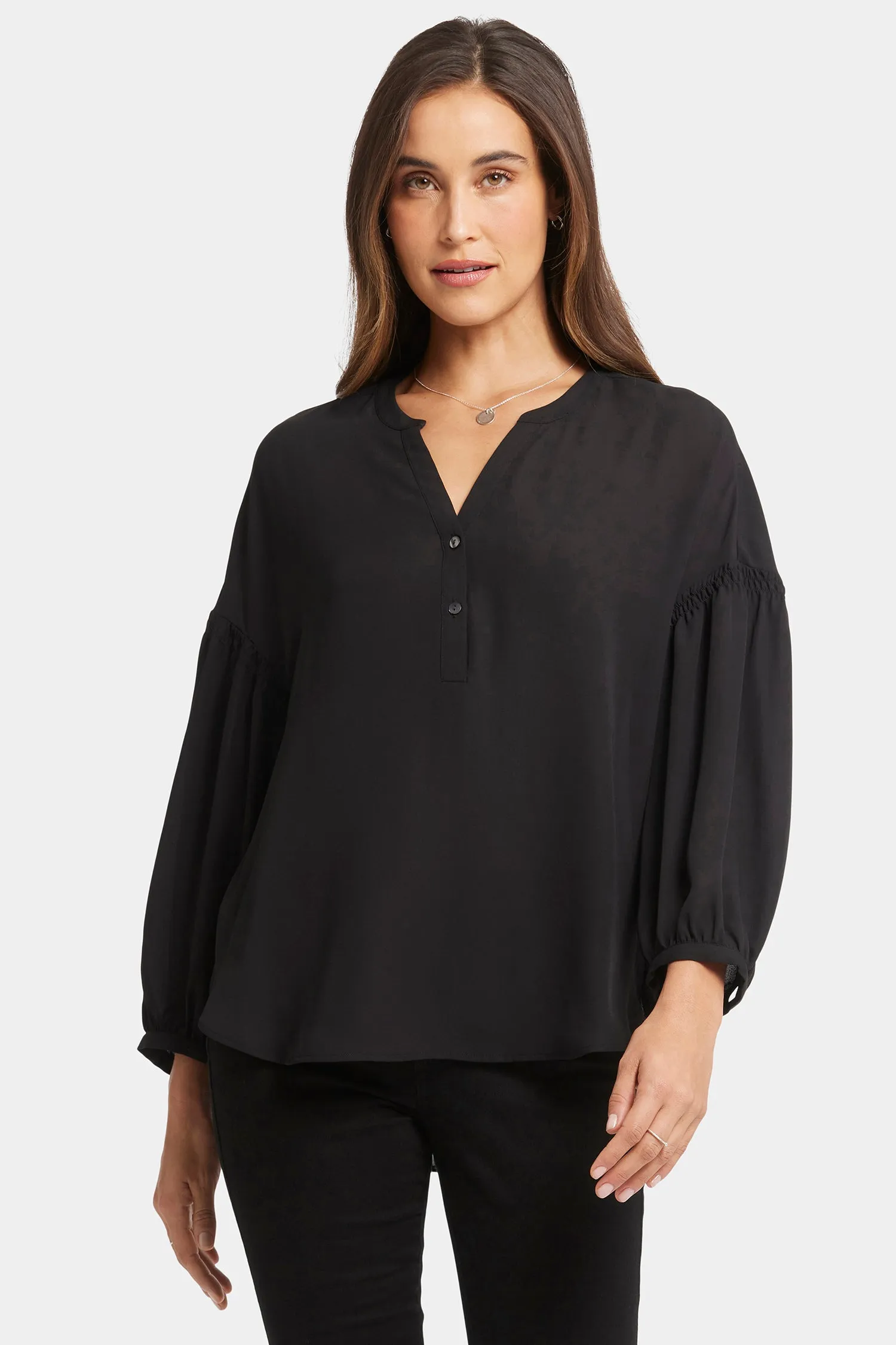 Paulina Peasant Blouse - Black