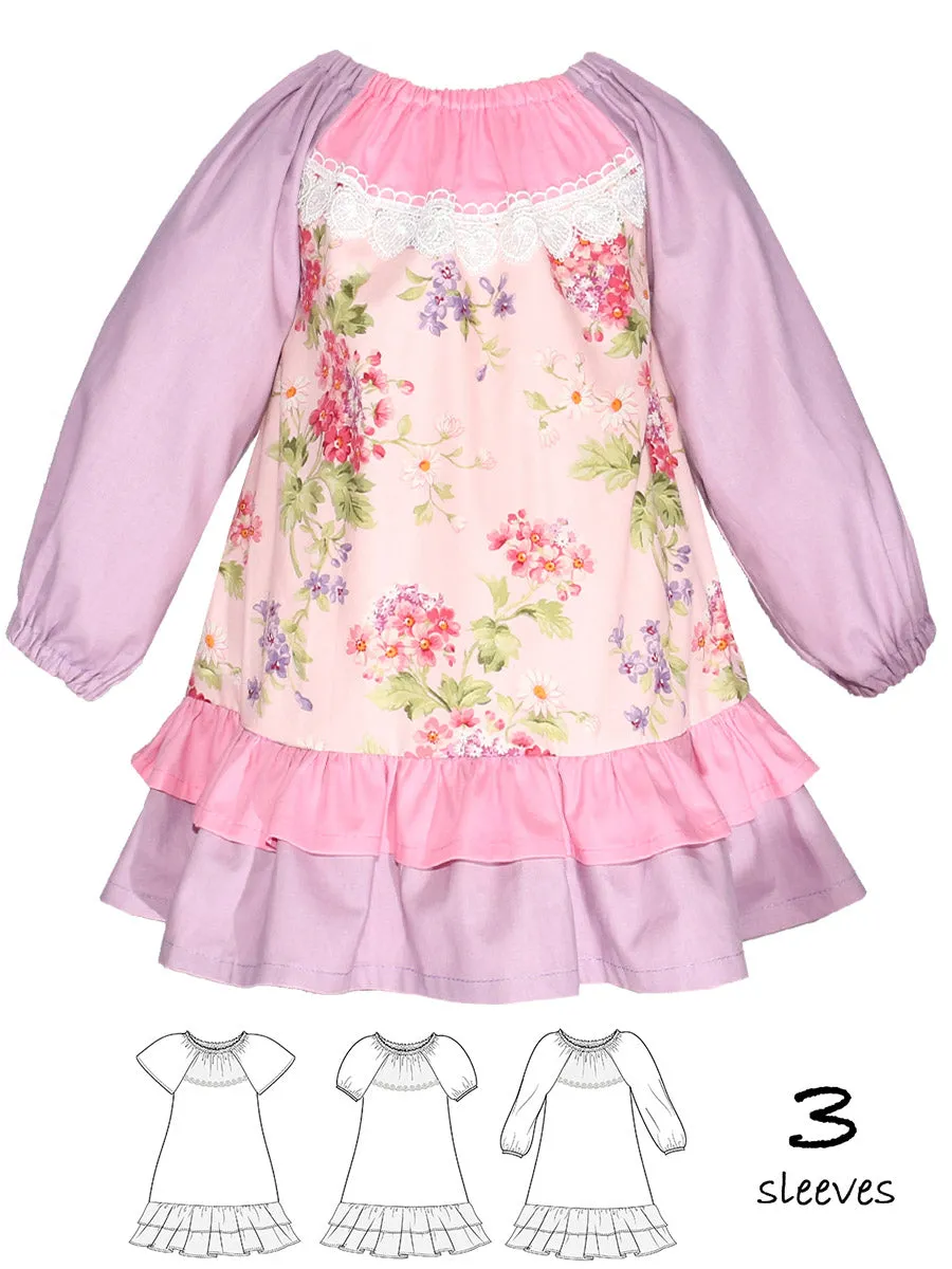PEGGY - Girls Peasant Dress Patterns