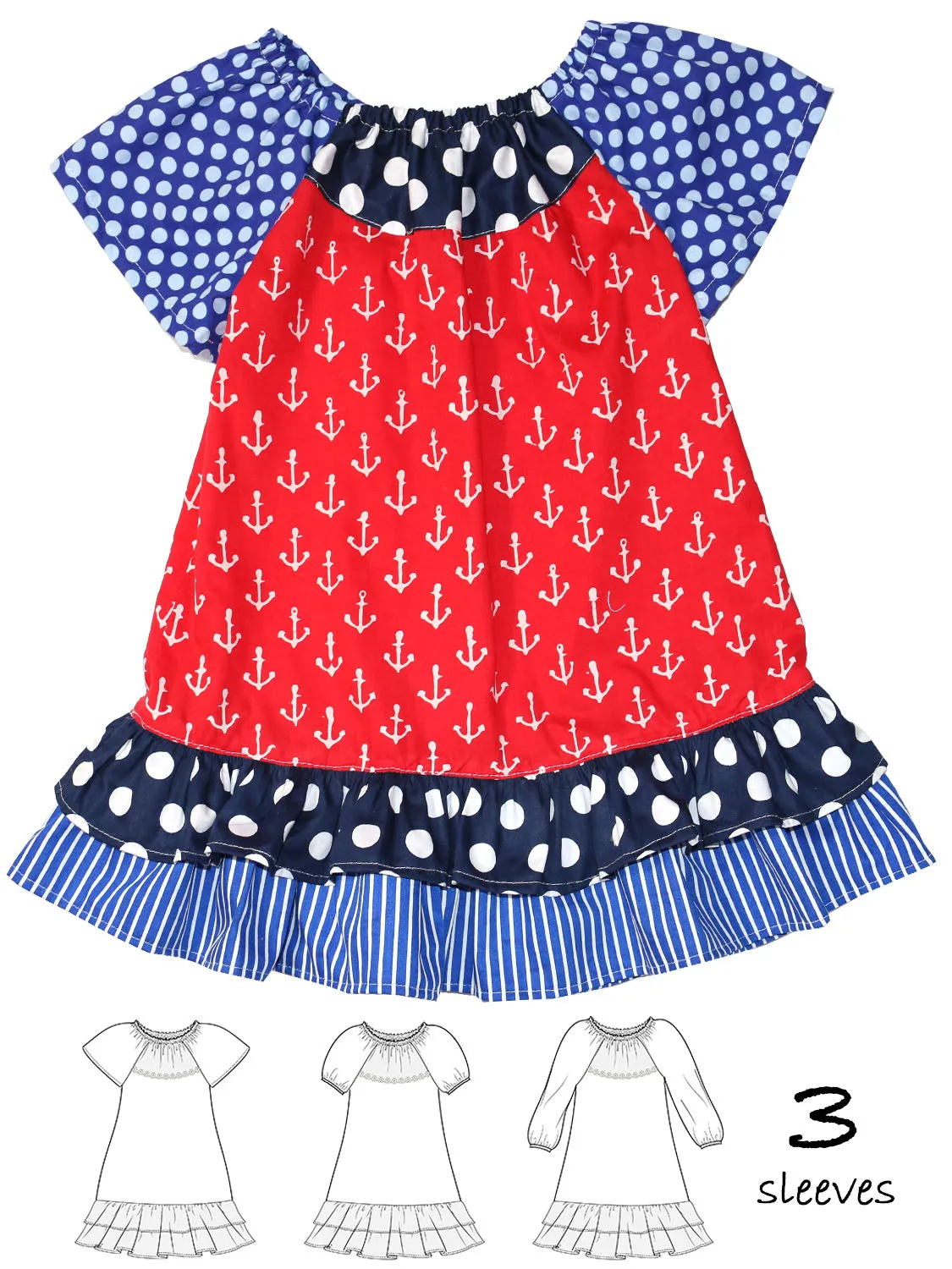 PEGGY - Girls Peasant Dress Patterns