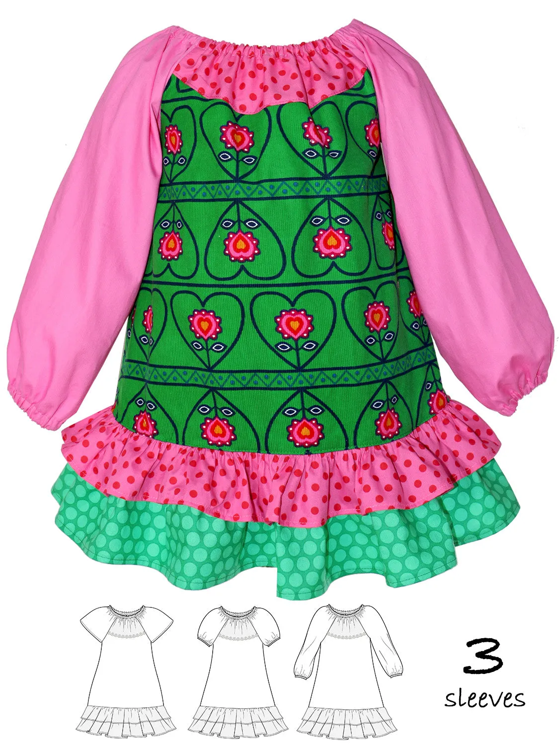 PEGGY - Girls Peasant Dress Patterns