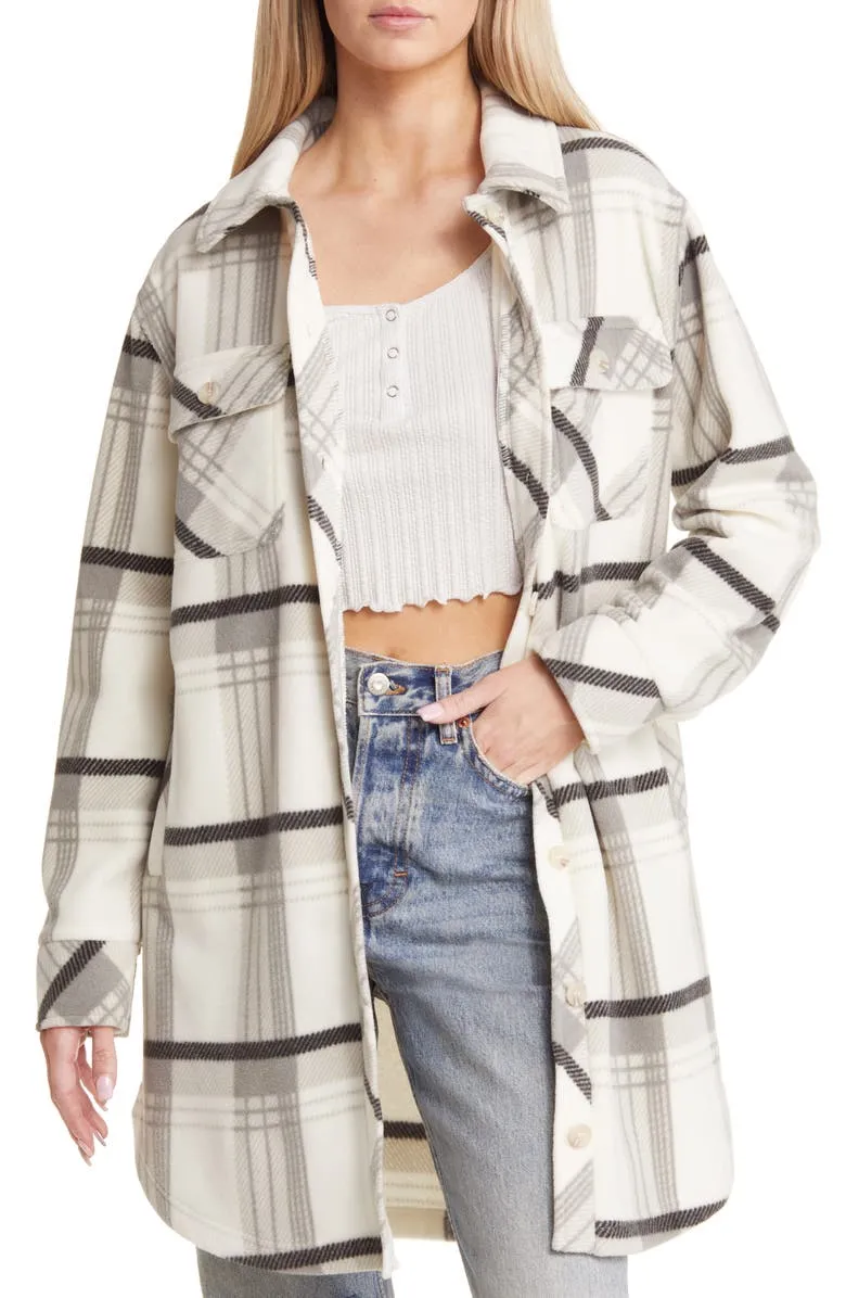 Plaid Long Polar Fleece Shacket