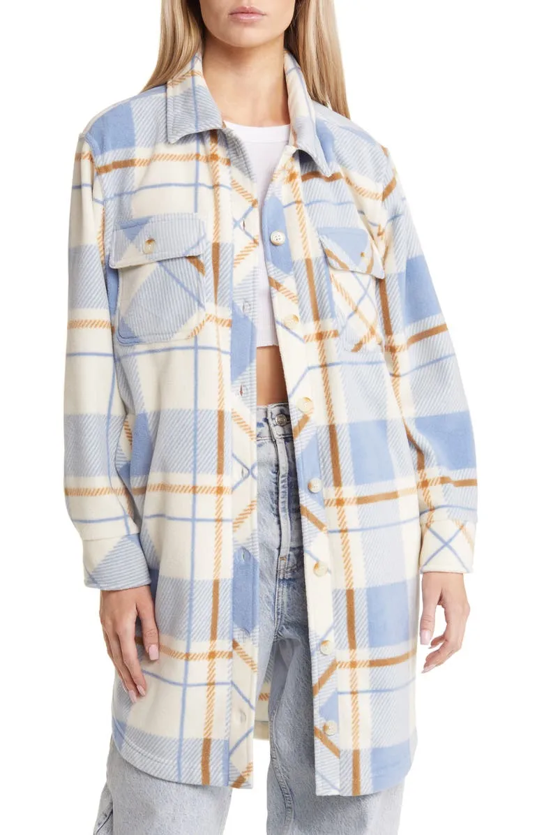 Plaid Long Polar Fleece Shacket