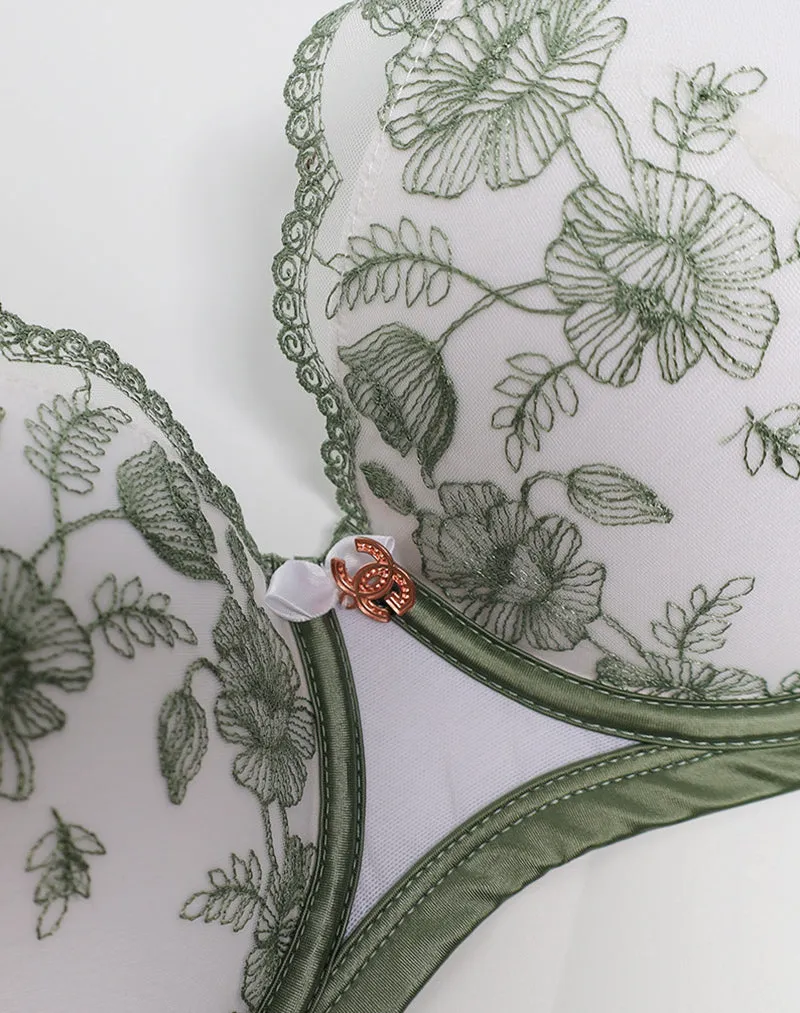Plus Size Lace Petal Push Up Bra