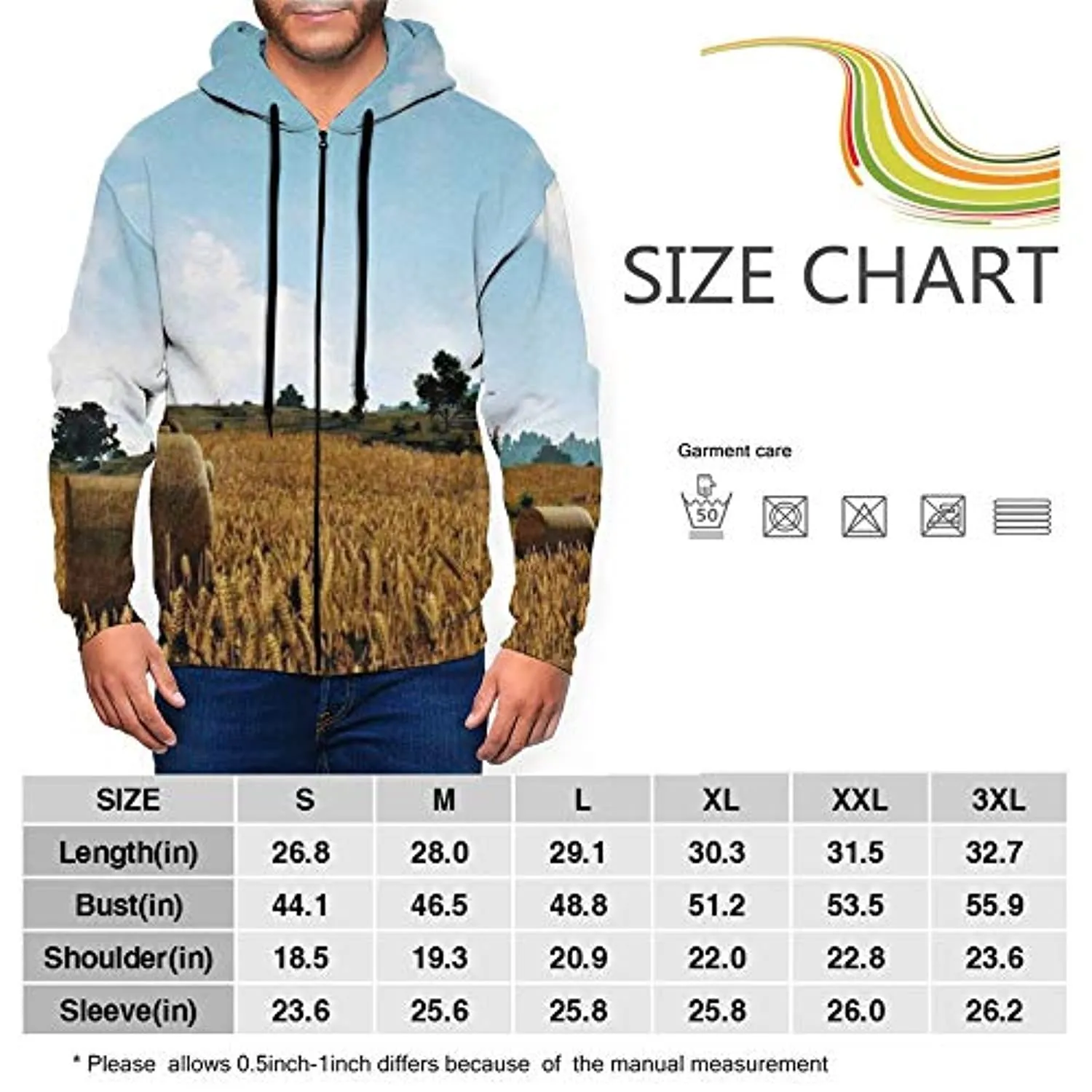 PUBG Hoodies - 3D Print Game Yellow Field Zipper Jacket with Pockets